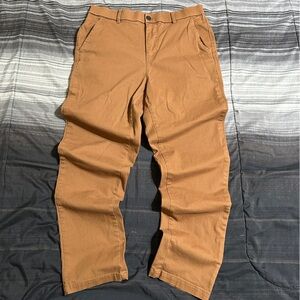 Men's Chino Pants Casual Stretch Waist Tapered Trousers with Zipper Pockets